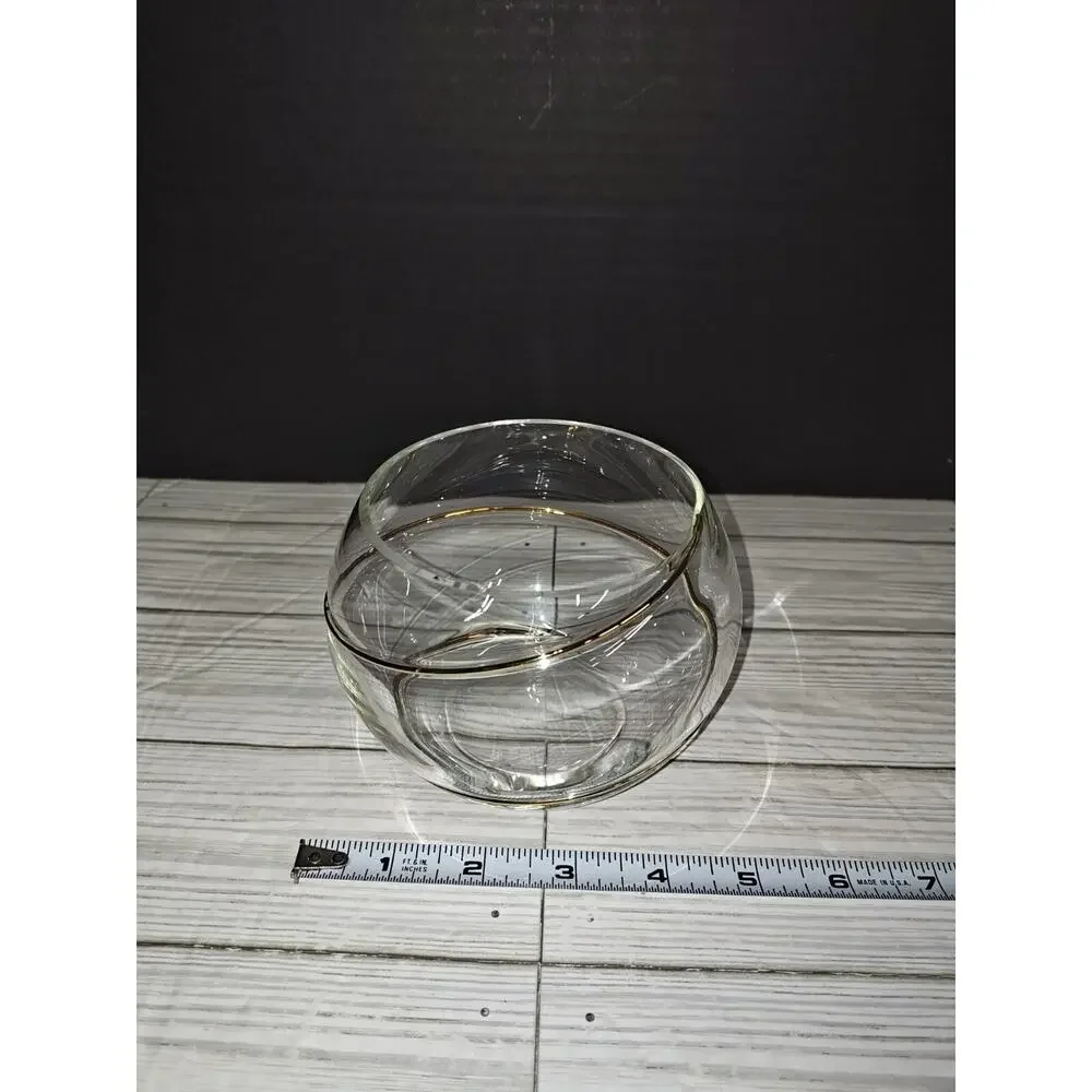 PartyLite Clear Embedded Glass Copper Wire Wrapped Vase Candy Dish Candle Holder - Picture 9 of 10